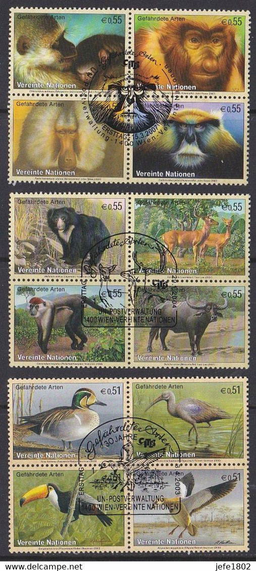 Gefahrdete Arten - 12 Cancelled Stamps Vereinte Nationen (€) - Colecciones & Series