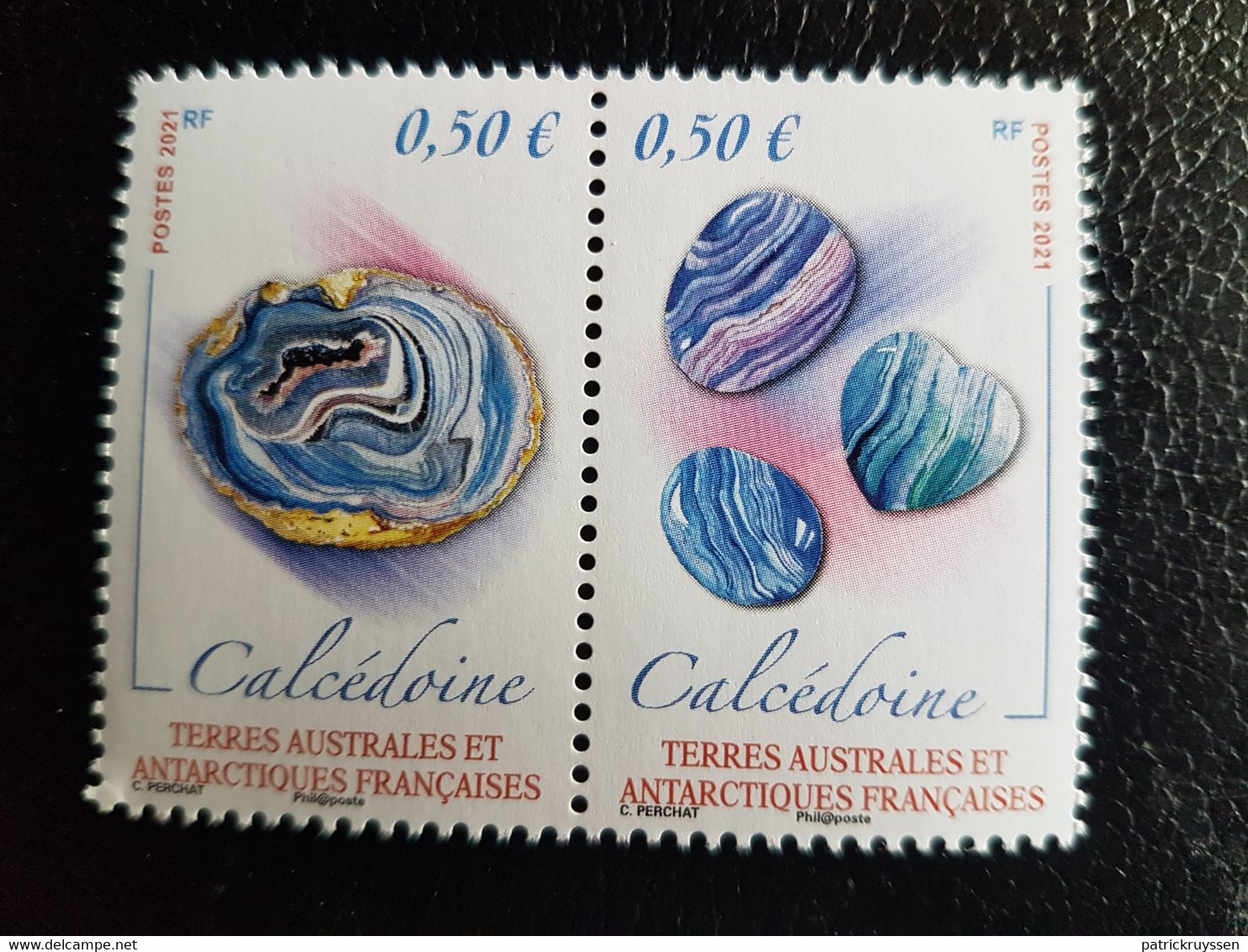 Fsat 2021 Taaf Antarctic Minerals CALCEDOINE Mineraux Minerali Mineralen 2v Mnh - Unused Stamps