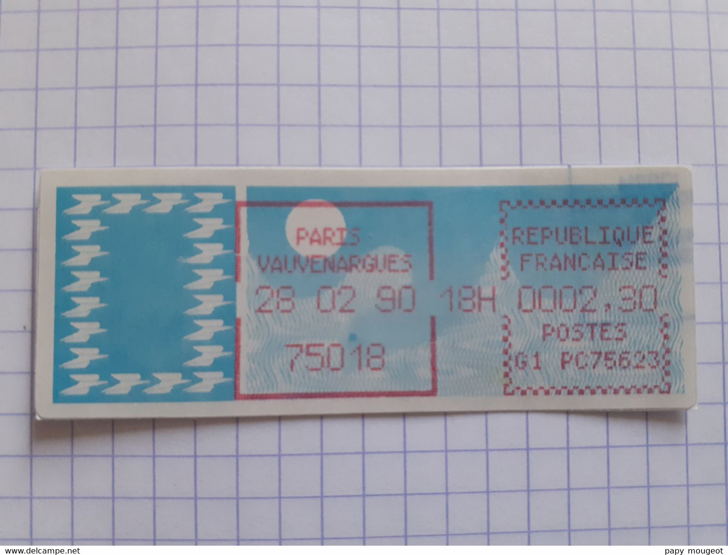 Paris Vauvenargues 75018 - 28-02-90 - G1 PC75623 Tarif 2.30 - 1985 « Carrier » Papier