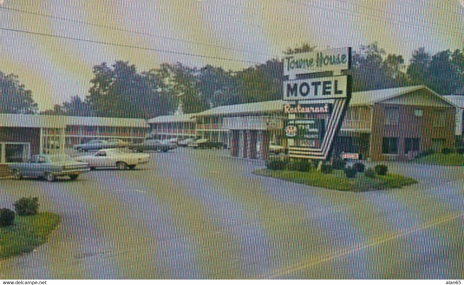 Charleston West Virginia, Towne House Motor Lodge & Restaurant C1960s/70s Vintage Mini Postcard - Charleston