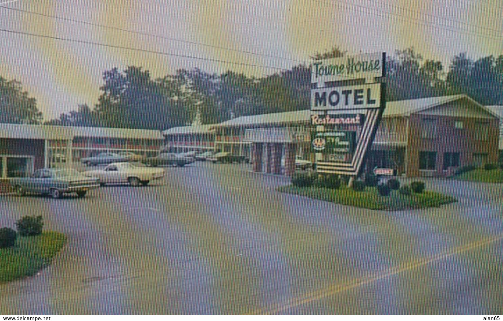 Charleston West Virginia, Towne House Motor Lodge & Restaurant C1960s/70s Vintage Mini Postcard - Charleston