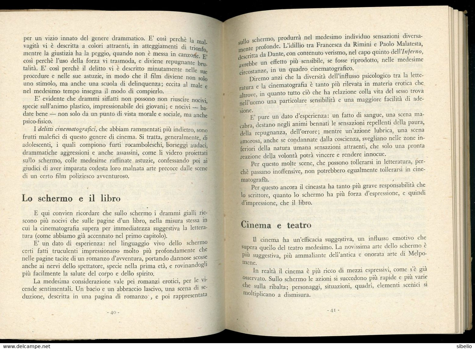 Cinema E Morale - Luigi Civardi - Editore AVE 1946 - Rif L0074 - Cinéma Et Musique