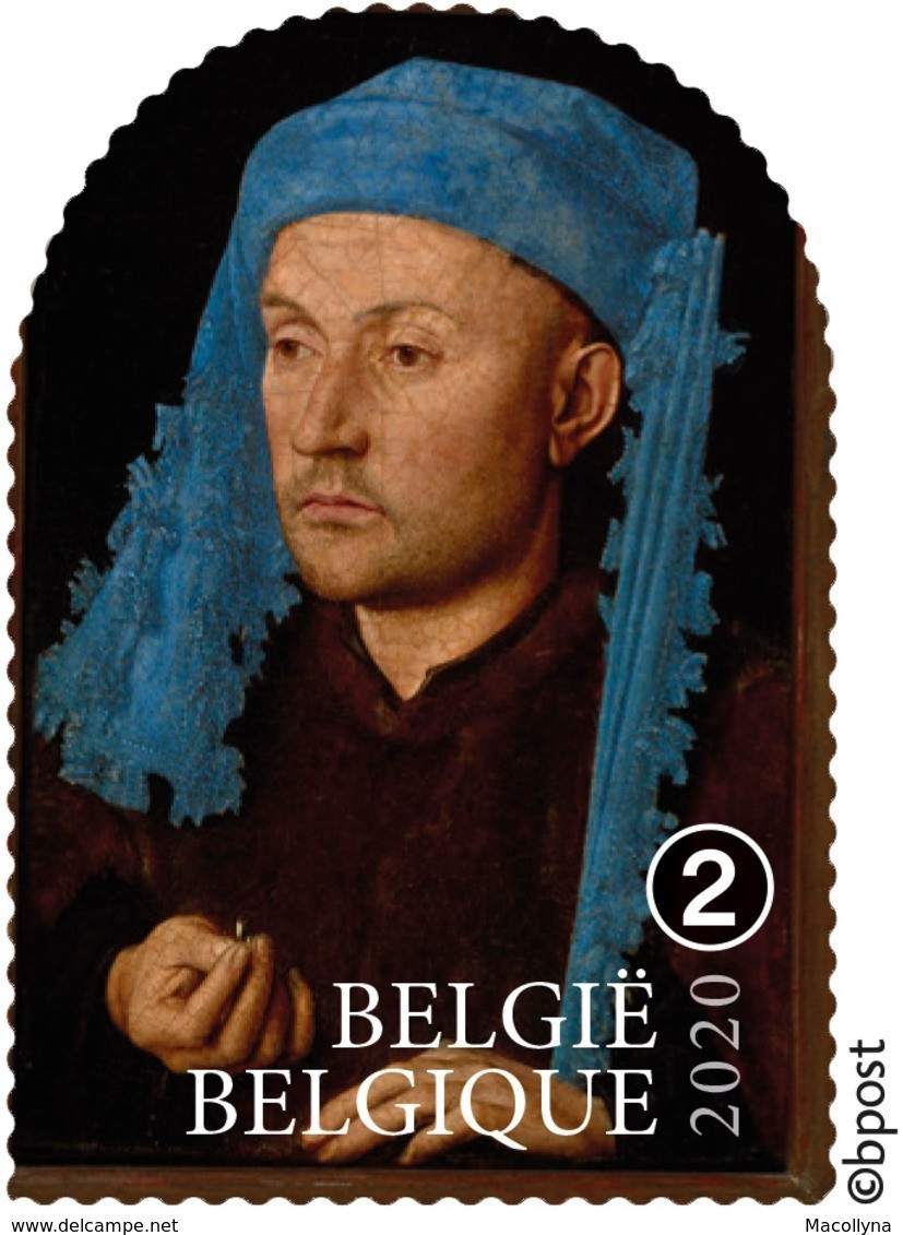 Belg. 2020 - 4913/17** Détails de l'Agneau Mystique -  Blok 287** Jan van Eyck ** Détail Lam Gods ** Zelfklevend