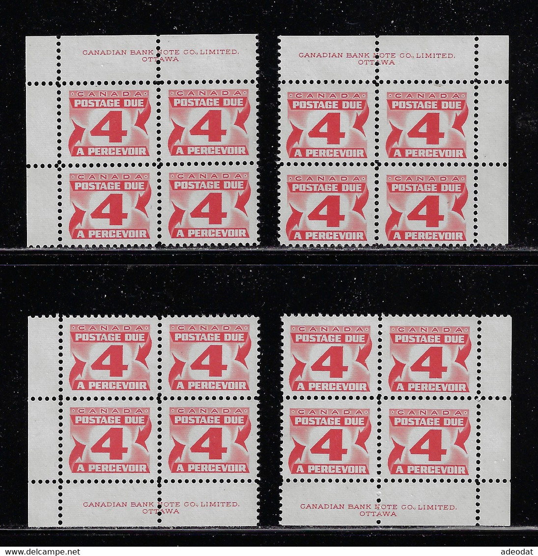 CANADA 1973 POSTAGE DUES SECOND ISSUE UNITRADE J31i 4 CB MNH - Portomarken