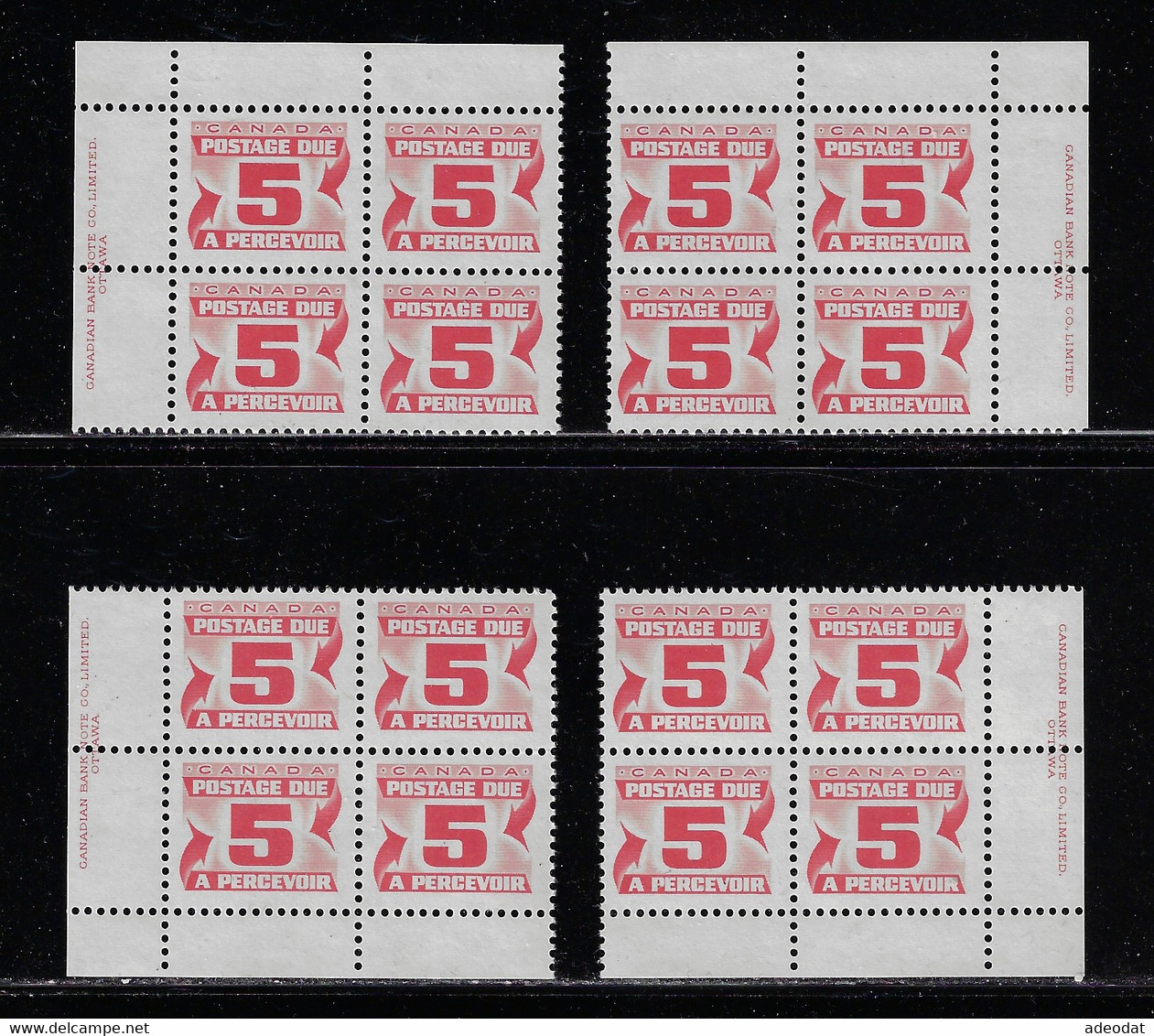 CANADA 1977 POSTAGE DUES SECOND ISSUE UNITRADE J28a,31a,32 4 CB MNH - Strafport