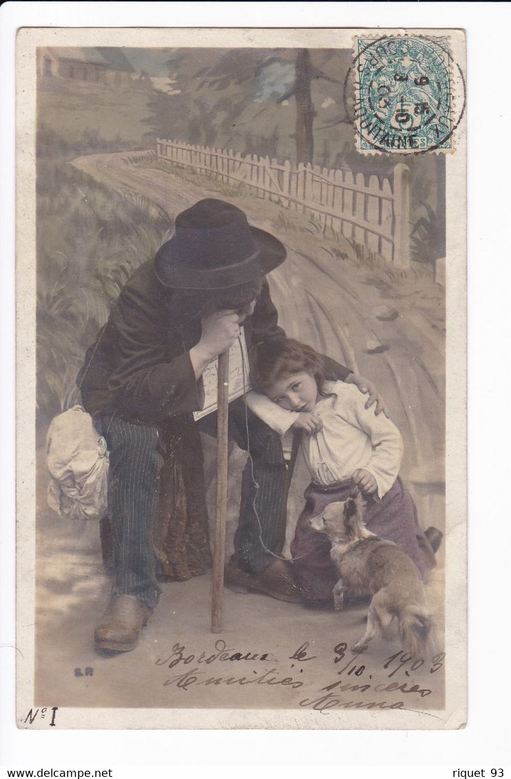 Lot 5 Cp - (L'aveugle Et La Petite Fille Avec Chien) - Men