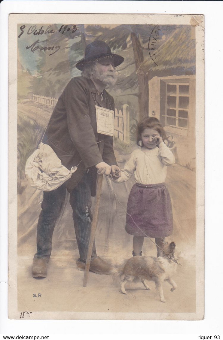 Lot 5 Cp - (L'aveugle Et La Petite Fille Avec Chien) - Mannen