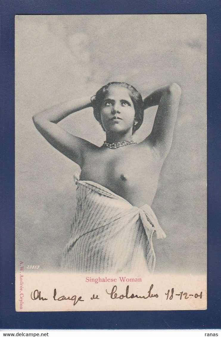 CPA Nu Féminin Ceylon Ceylan Ethnique écrite Femme Nue Nude - Sri Lanka (Ceylon)