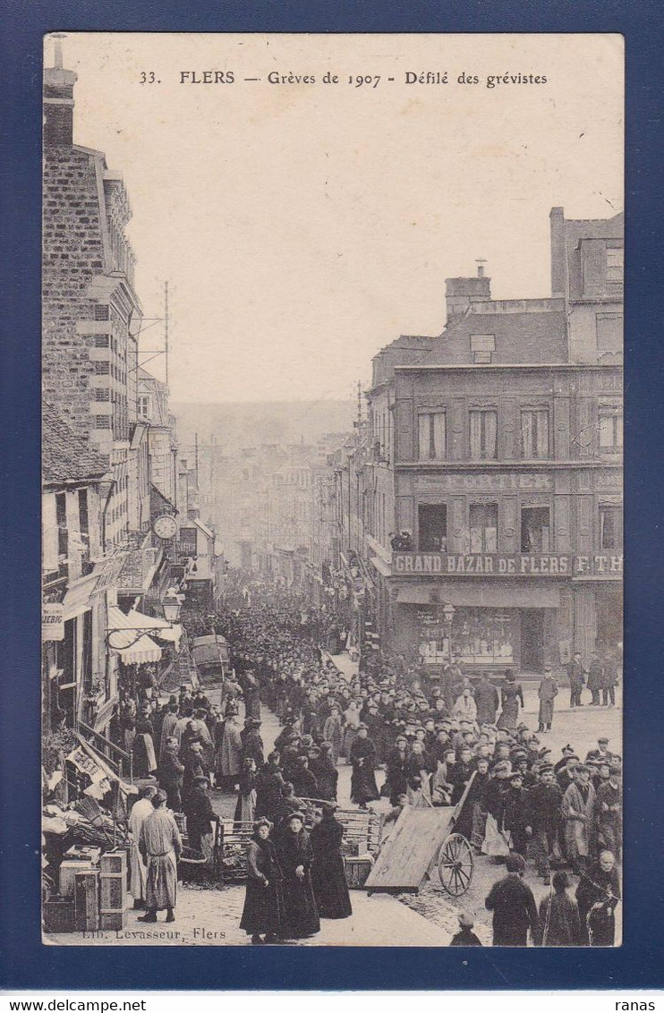 CPA [61] Orne > Flers Grèves De 1907 Social Syndicats Circulé - Flers