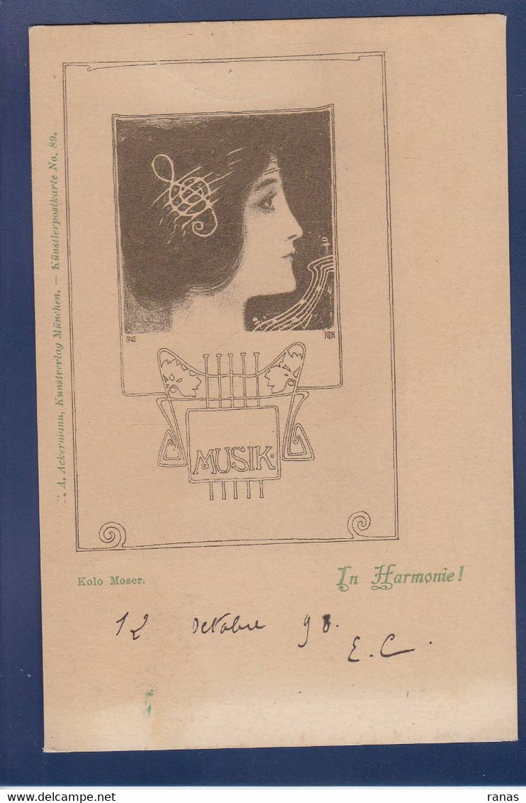 CPA Moser Koloman Art Nouveau Femme Woman Circulé Voir Dos Rare - Moser