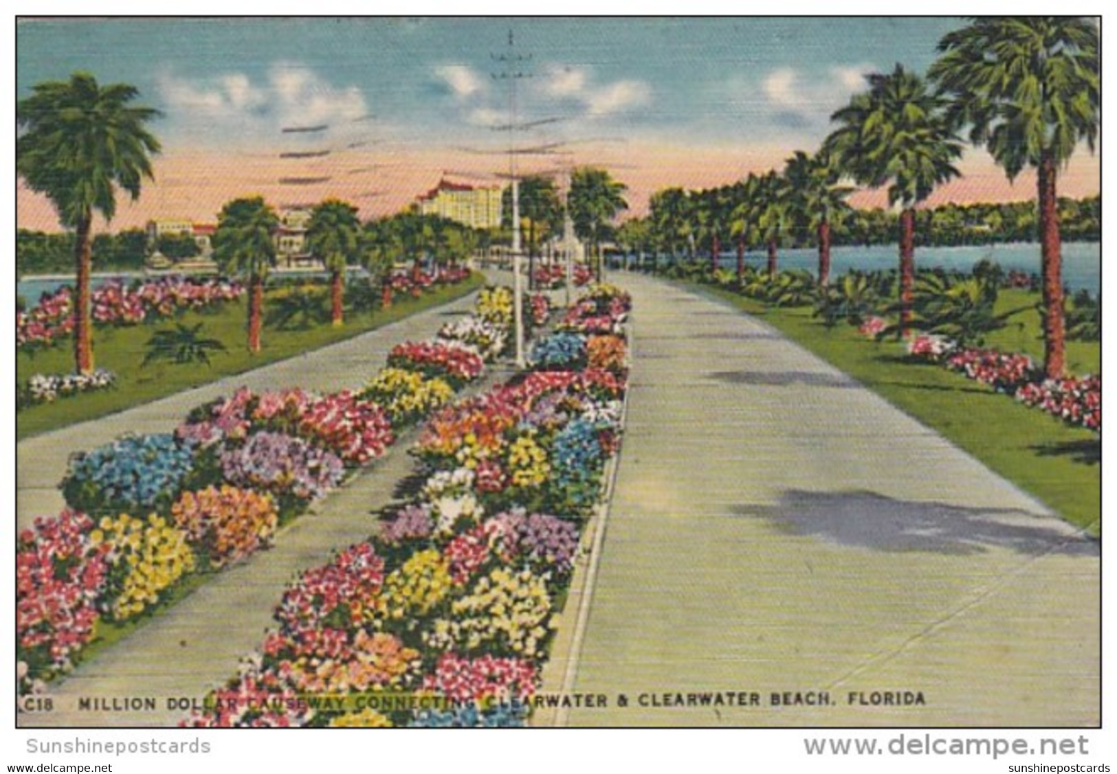 Florida Clearwater Million Dollar Causeway 1948 - Clearwater