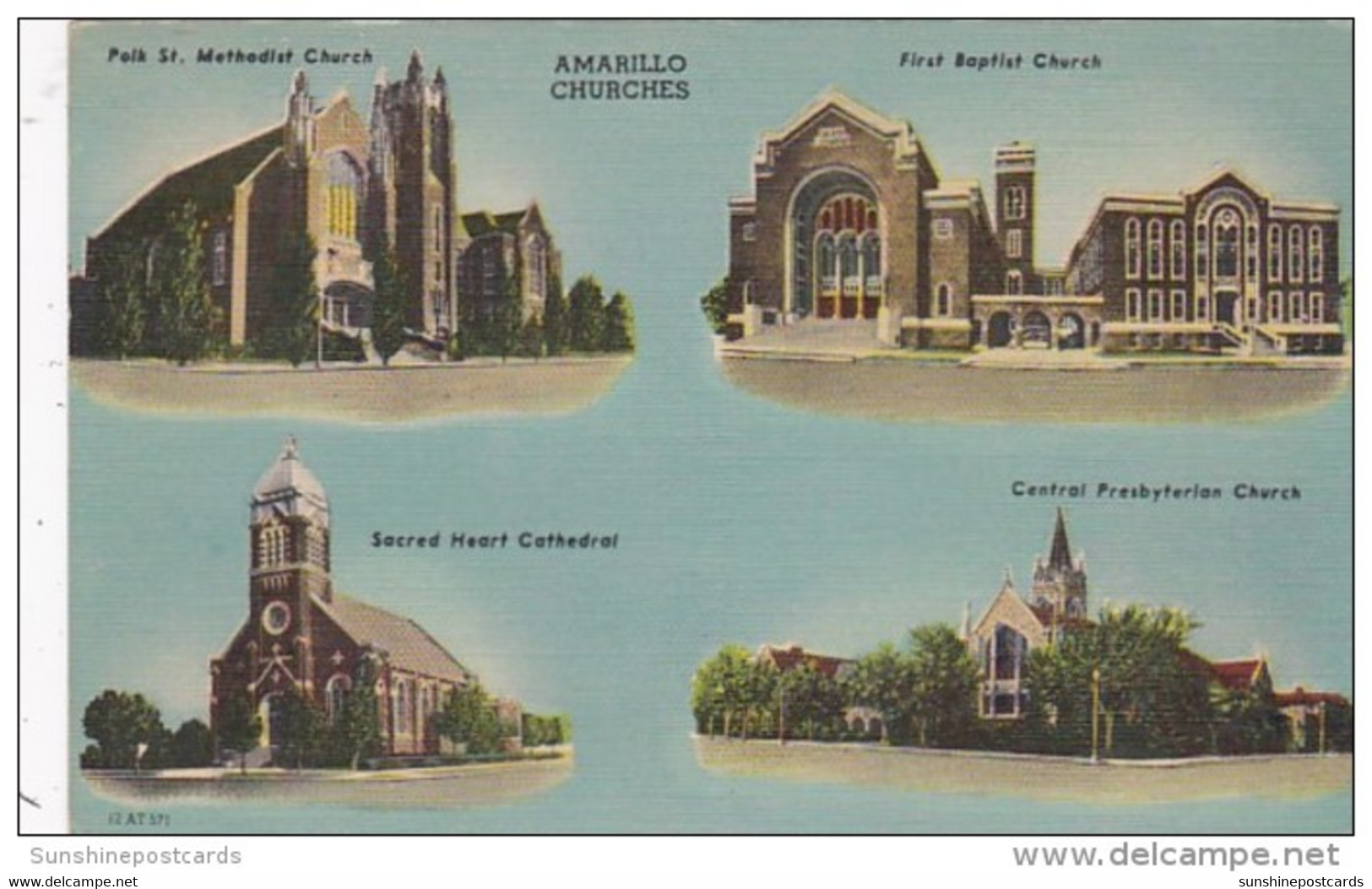 Texas Amarillo Polk Street Methodist First Baptist Sacred Heart &amp; Central Presbyterian Church - Amarillo