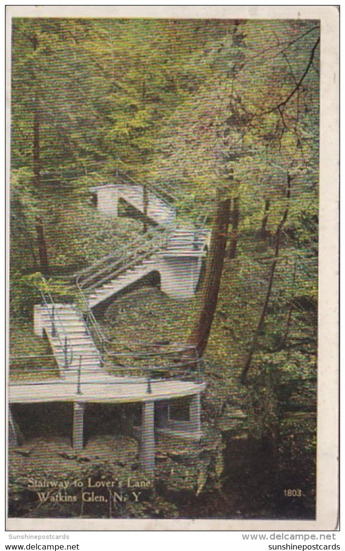 New York Watkins Glen Stairway To Lover's Lane - Adirondack