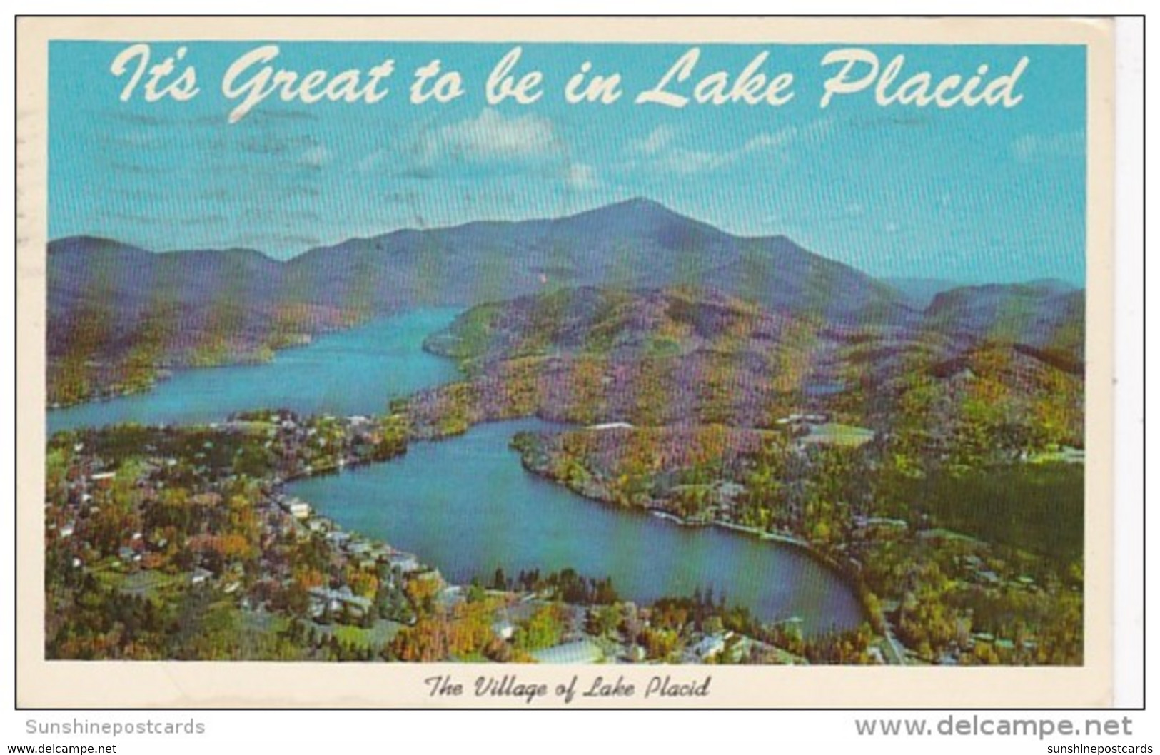 New York Lake Placid Aerial View 1964 - Adirondack