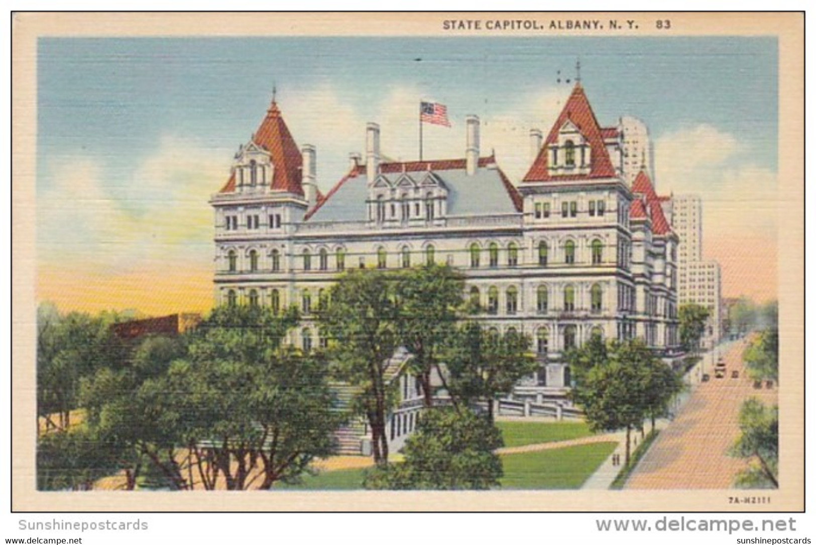 New York Albany State Capitol Building 1941 Curteich - Albany