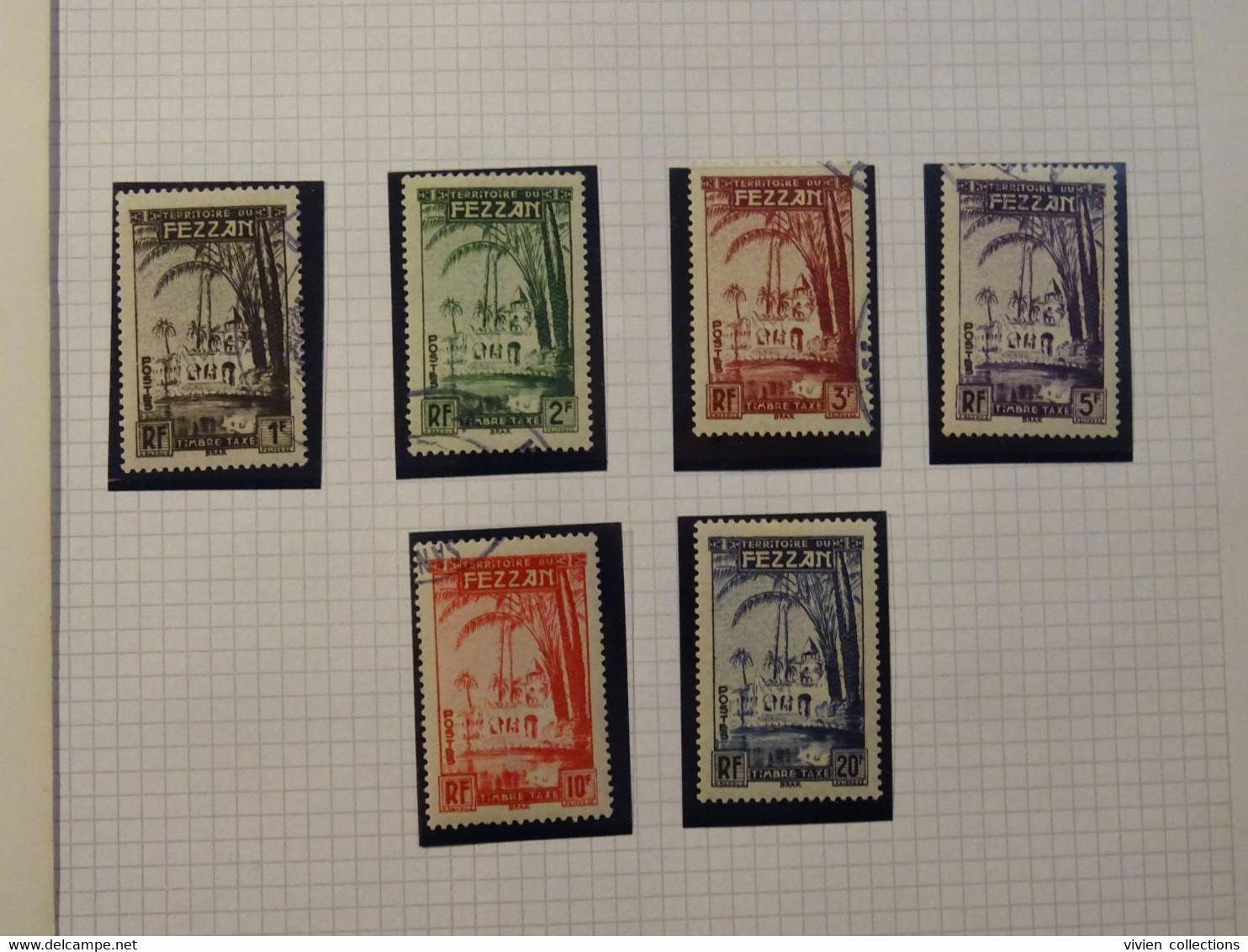 France Colonies Françaises Fezzan collection de timbres neufs ou oblitérés dont poste aérienne et taxe N/O