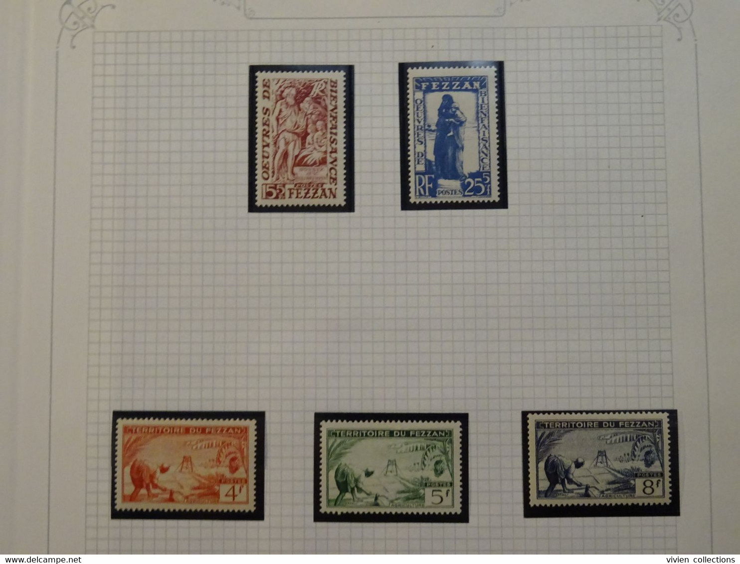 France Colonies Françaises Fezzan collection de timbres neufs ou oblitérés dont poste aérienne et taxe N/O