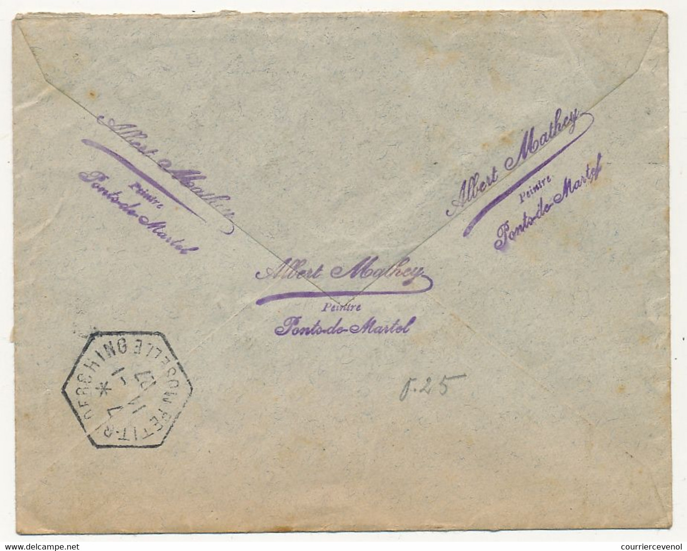 SUISSE - Env. Reco. Ponts-de-Martel, Affr Composé Dont Bloc De 4 (5c Tell + 10c Helvetia) 1927 - En Tête Matthey - Lettres & Documents