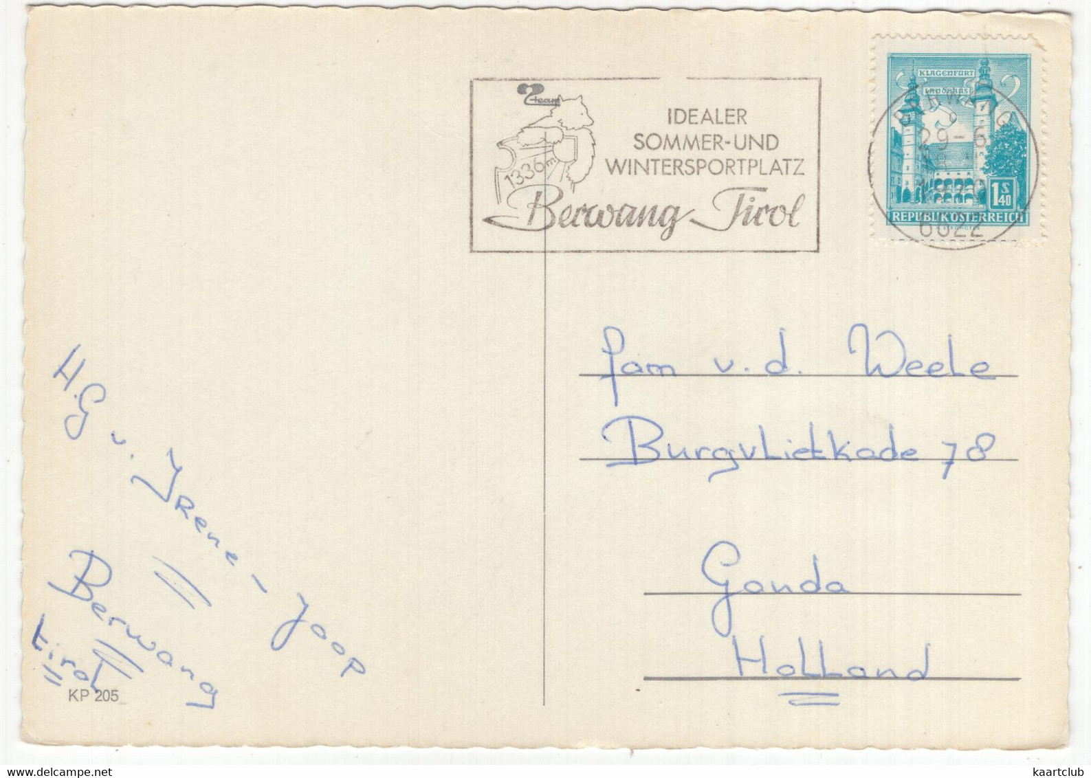 Mädchen, Trachten - (Postmark: Berwang Tirol 1970) - (Österreich / Austria) - Berwang