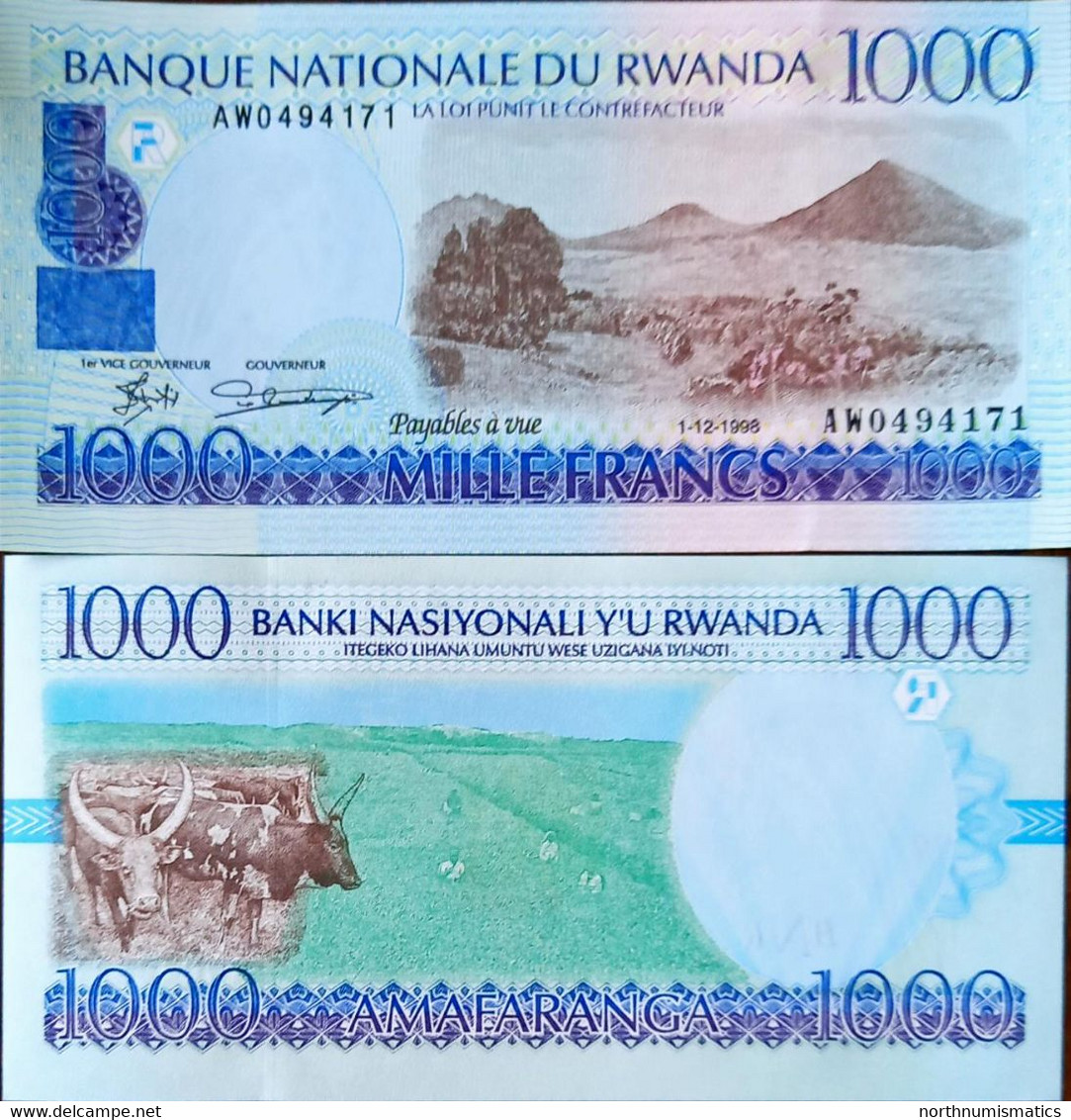 Rwanda 1000 Francs 1998   Unc - Rwanda