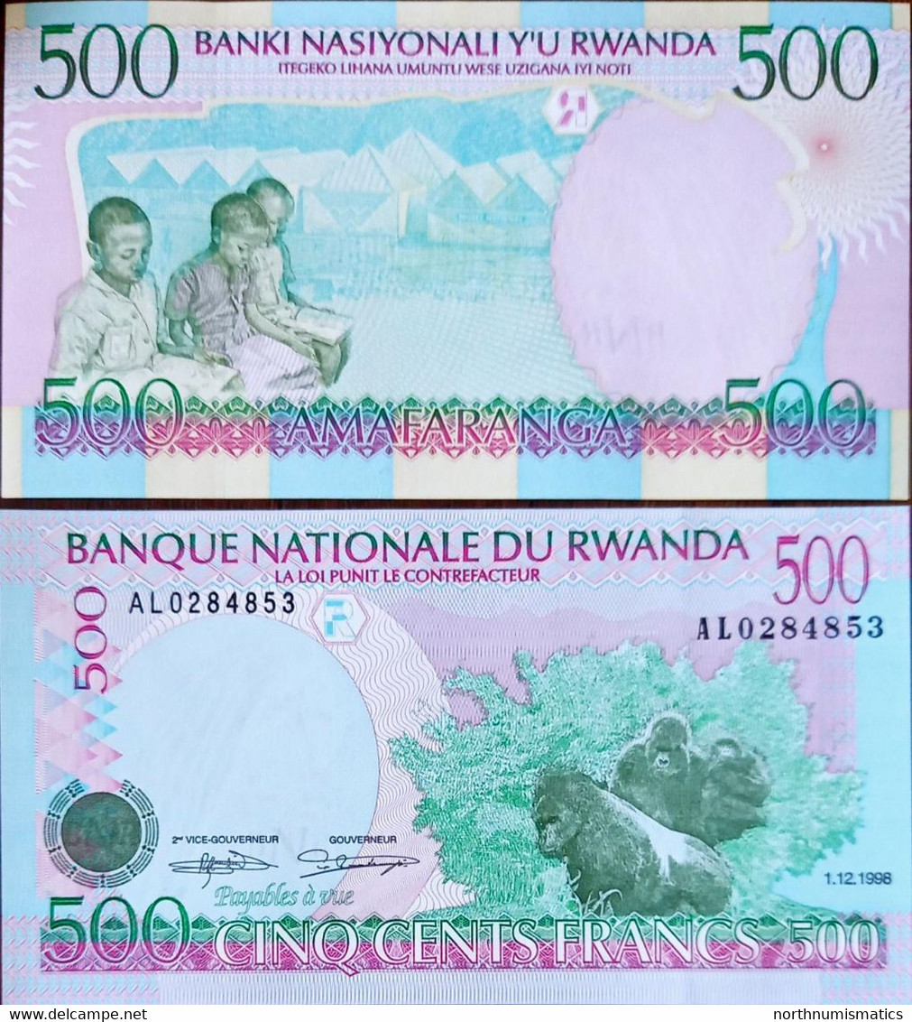 Rwanda 500 Francs 1998   Unc - Ruanda