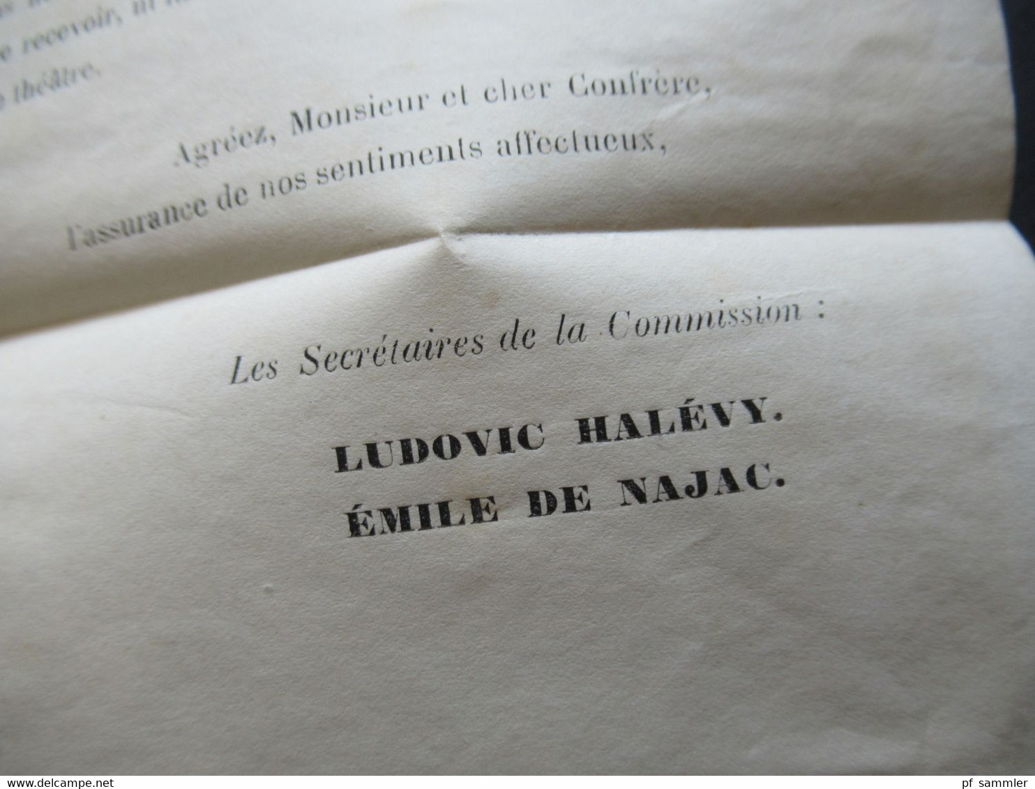 Paris 8.7.1872 Ceres Nr.48 (2) Commission des Auteurs & Compositeurs Dramatiques Ludovic Halevy und Emile De Najac