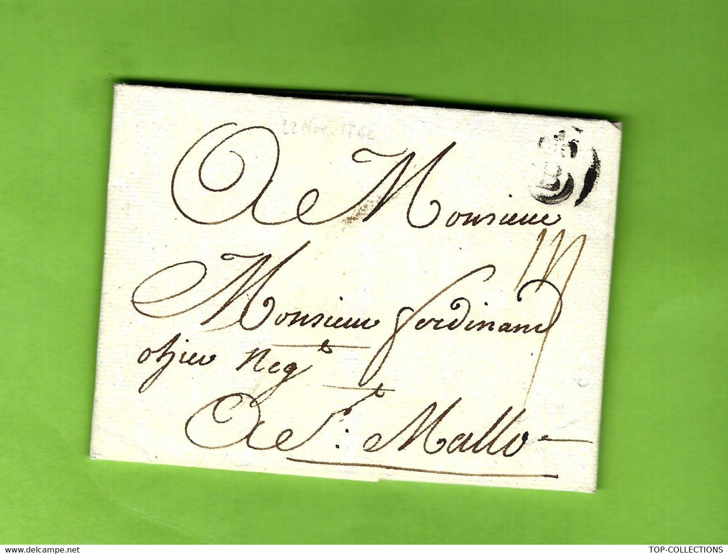1762 BORDEAUX SAINT MALO  COMMERCE NEGOCE FAMILLE FERDINAND OHIER COMMERCE TRIANGULAIRE Le Cap St Domingue Haiti - Documentos Históricos