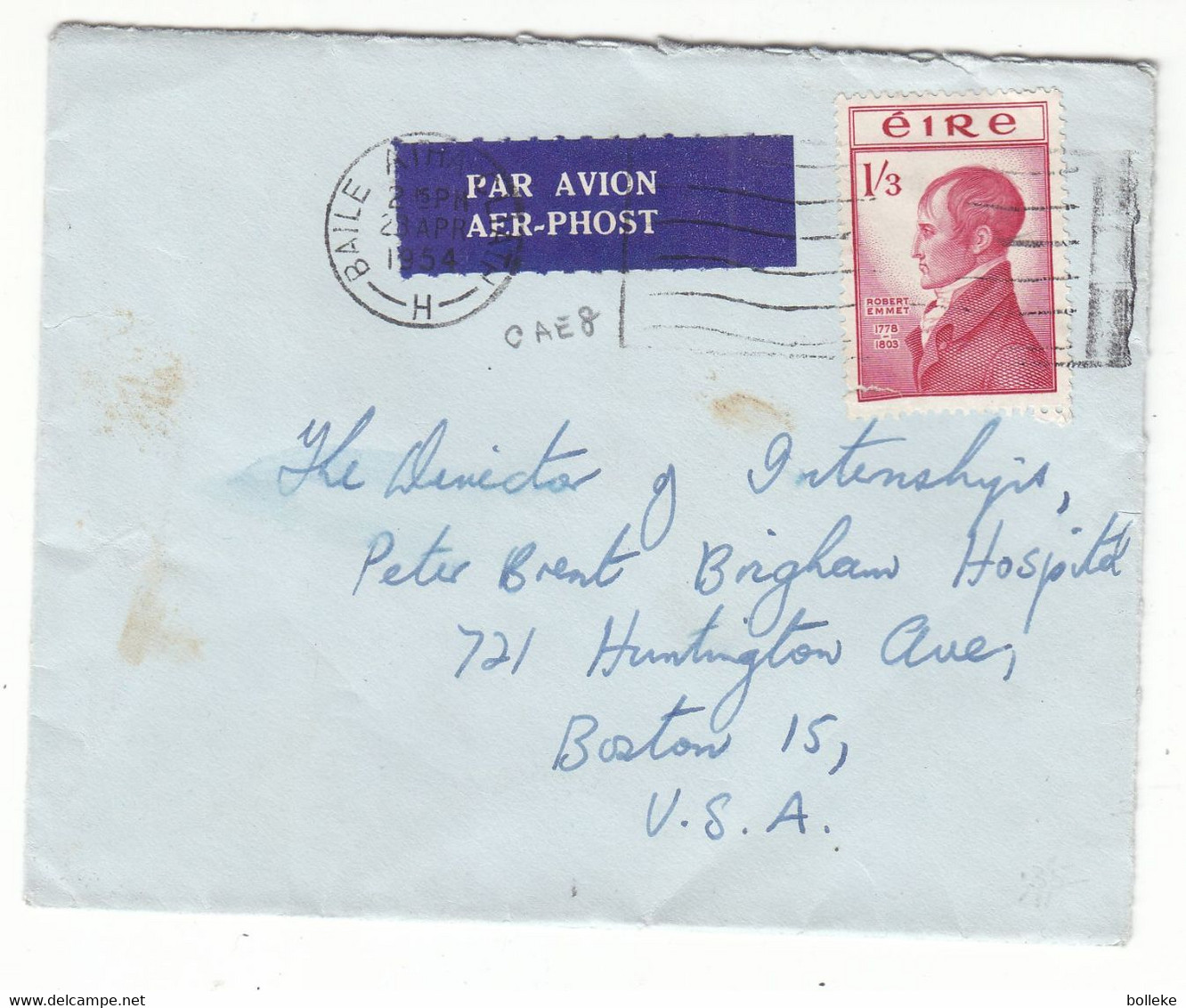 Irlande - Lettre De 1954 - Oblit Baile Atha Cliath - Valeur 20 Euros - Cartas & Documentos