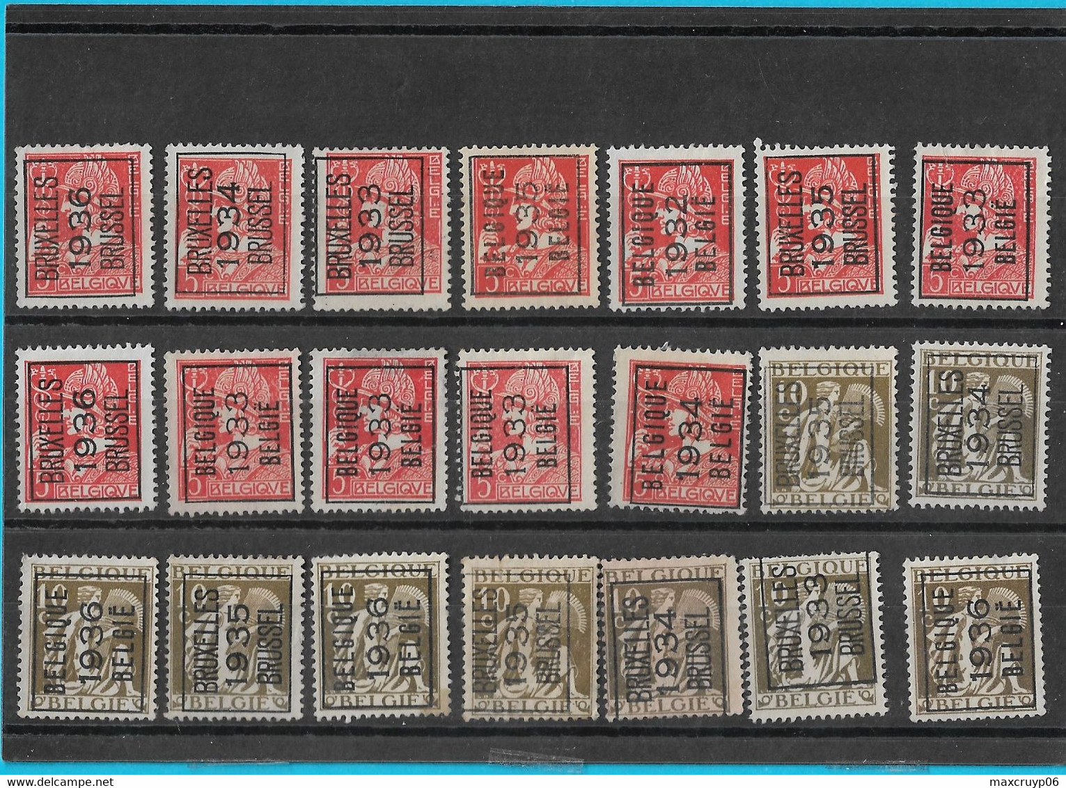 PRE Du N° COB 12 X 336 Et 9 X 337. - Typo Precancels 1932-36 (Ceres And Mercurius)