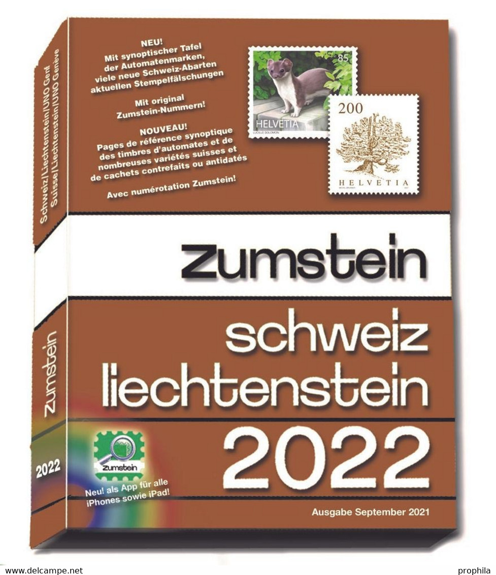 ZUMSTEIN Schweiz/Liechtenstein Briefmarken-Katalog 2022, In Farbe - Buchform - Switzerland