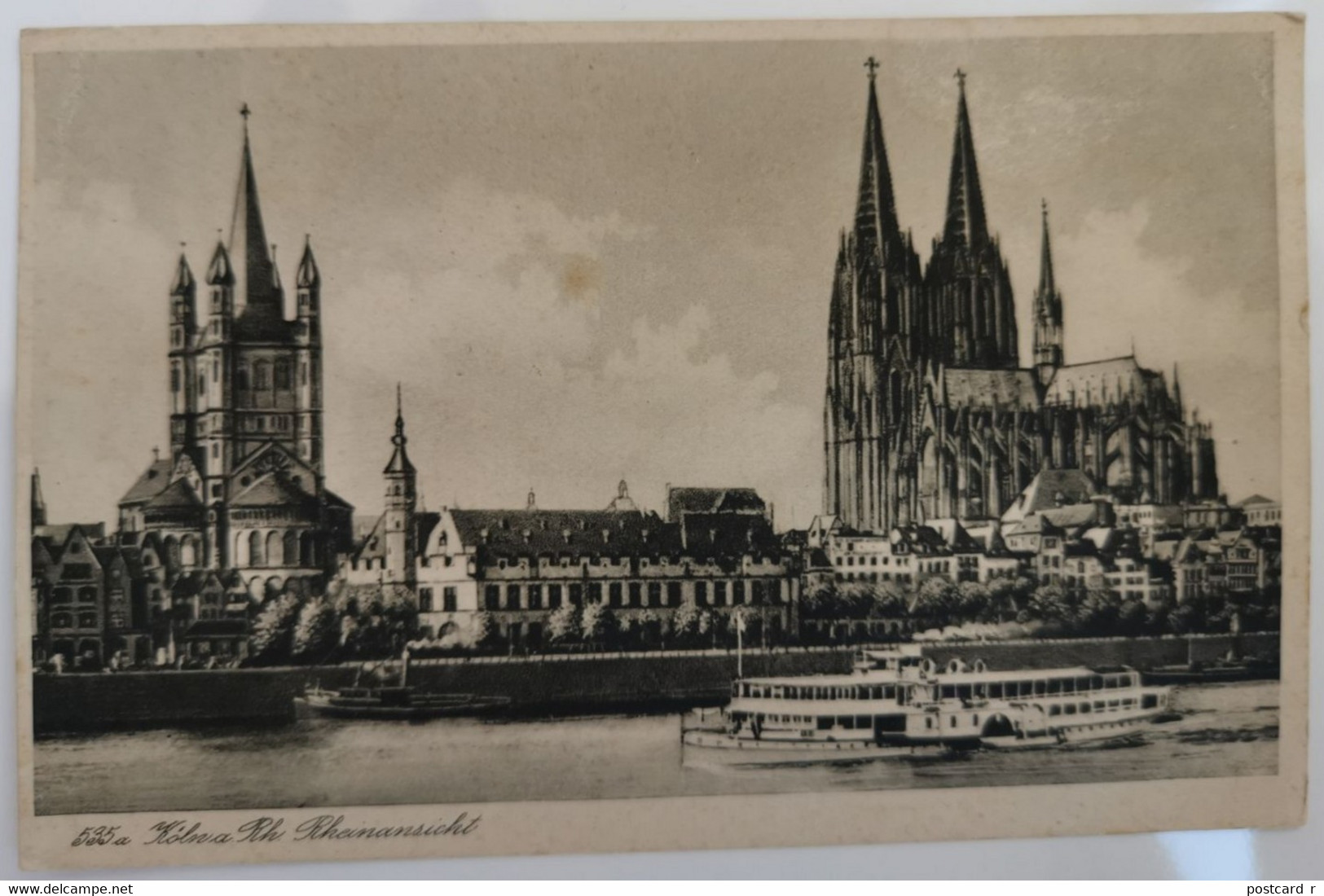 Rheinansicht Mit Blick Auf St. Martin Stapelhaus Und Dom C14 - Köln