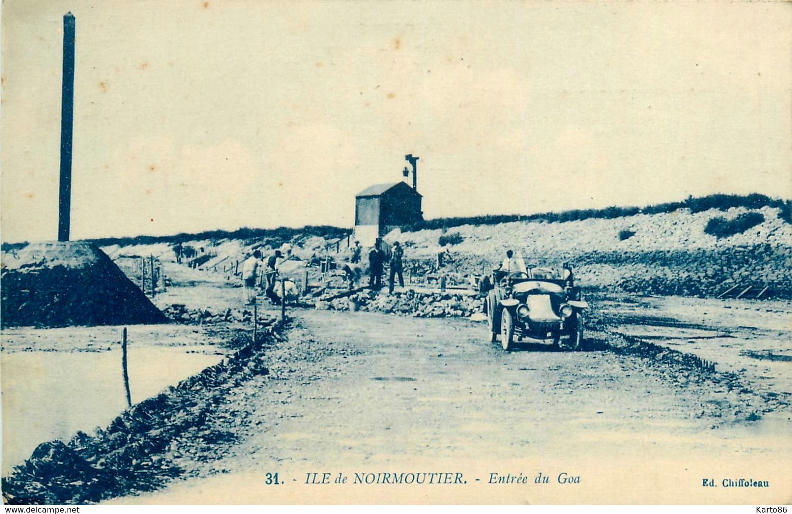 Noirmoutier * Route De L'entrée Du Goa * Gois * Automobile Voiture Ancienne - Noirmoutier