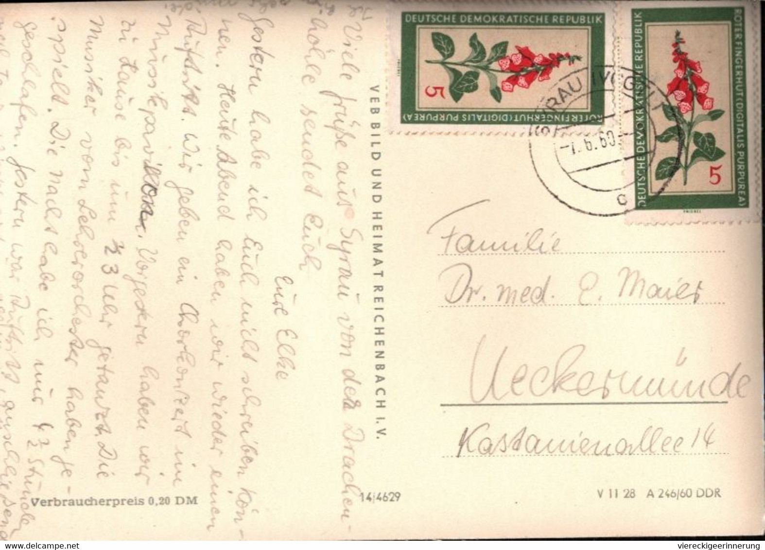 ! Lot Von 7 DDR Ansichtskarten Mit Briefmarken Mehrfachfrankaturen Bedarf, 1960-1971 - Covers & Documents