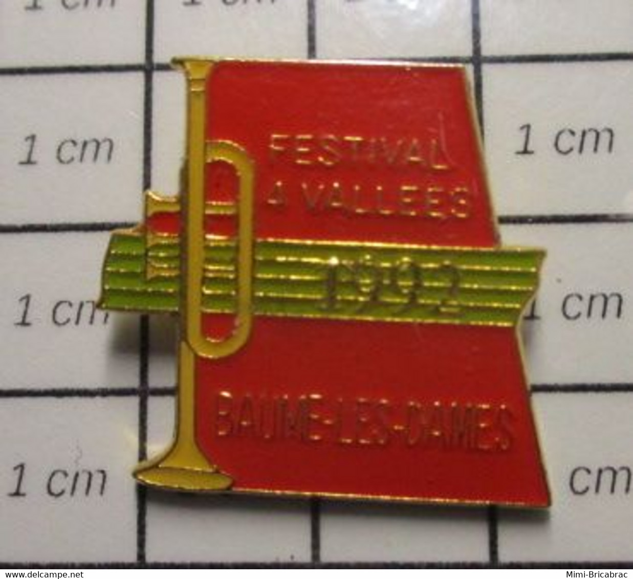 611a Pin's Pins / Beau Et Rare : THEME MUSIQUE / TROMPETTE BAUME LES DAMES FESTIVAL DES 4 VALLEES 1992 - Musique