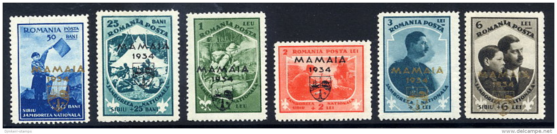 ROMANIA 1934 Mamaia Scout Jamboree Set  LHM / *.  Michel 468-73 - Ungebraucht