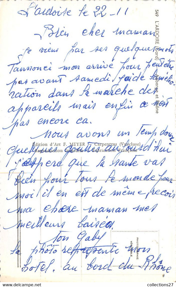 30-L'ARDOIRE- AUBERGE ET RHÔNE - Autres & Non Classés