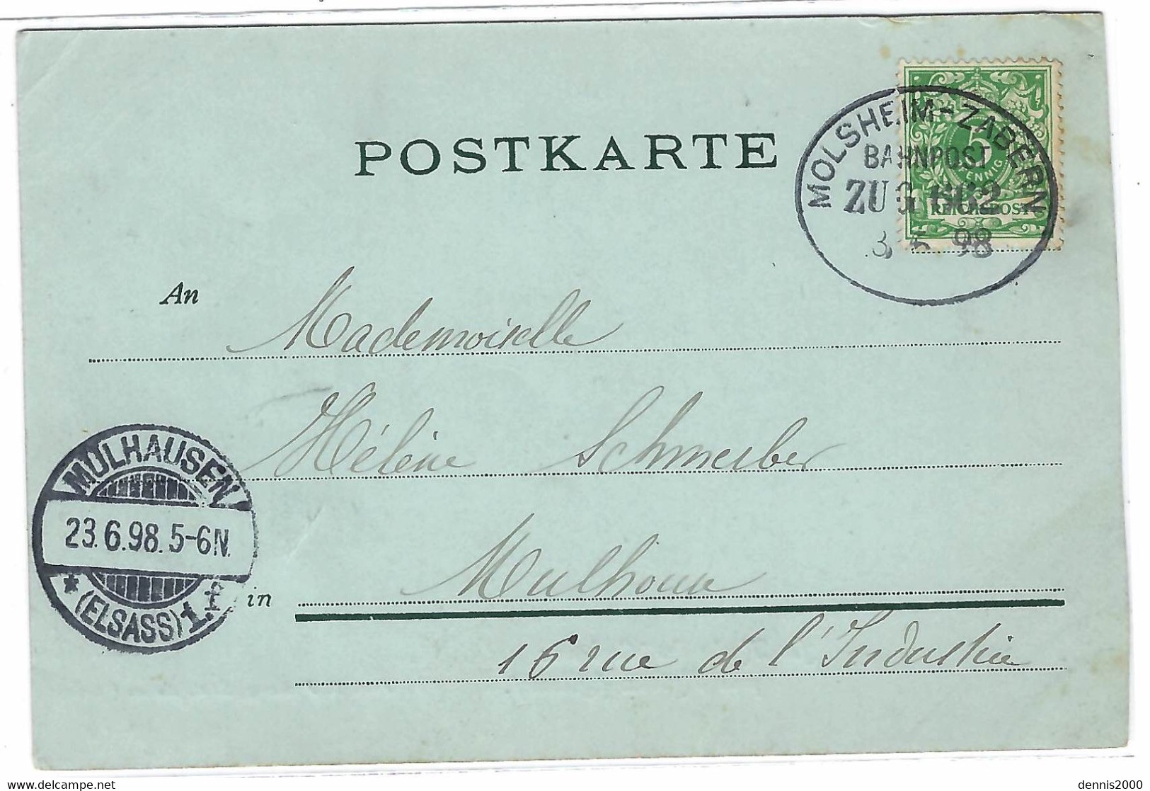 Près ROTHAU (67) - La Roche Des Corbeaux - Oblit. BAHNPOST ZUG 662, 1898 - Ed. Phot. L. J. Koenig, Rothau - Rothau