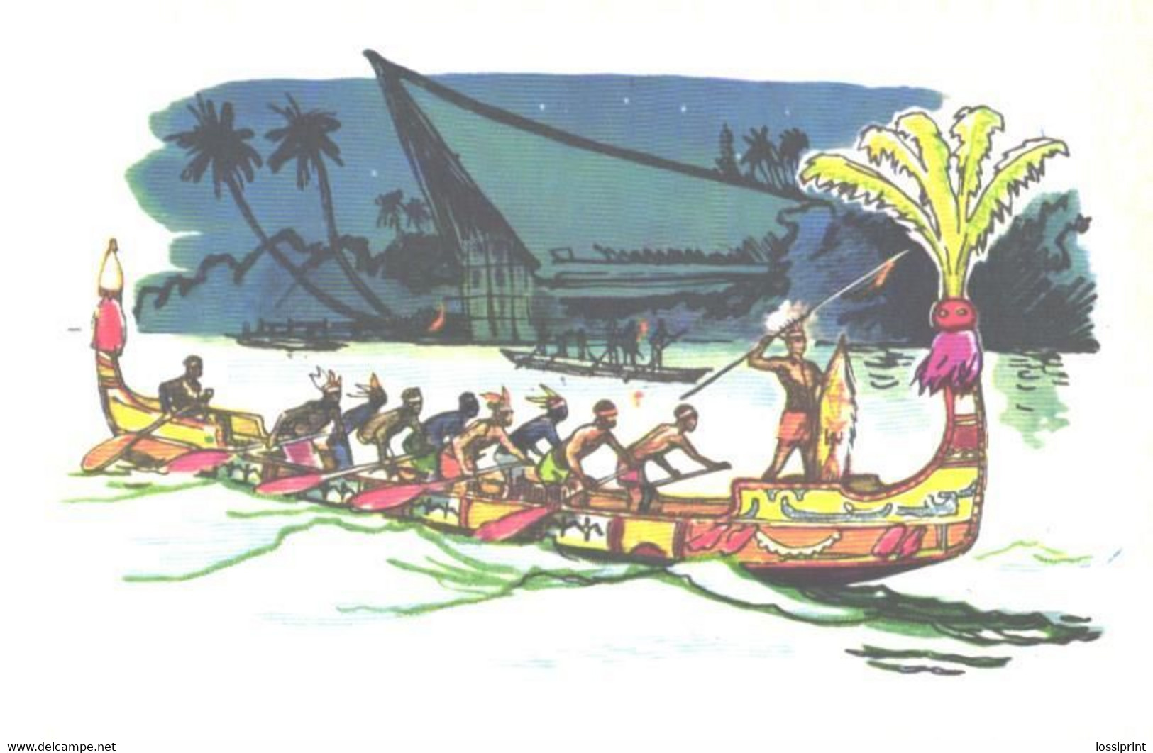 P.Pavlinov:Solomon Islands Pirogue, 1971 - Oceania