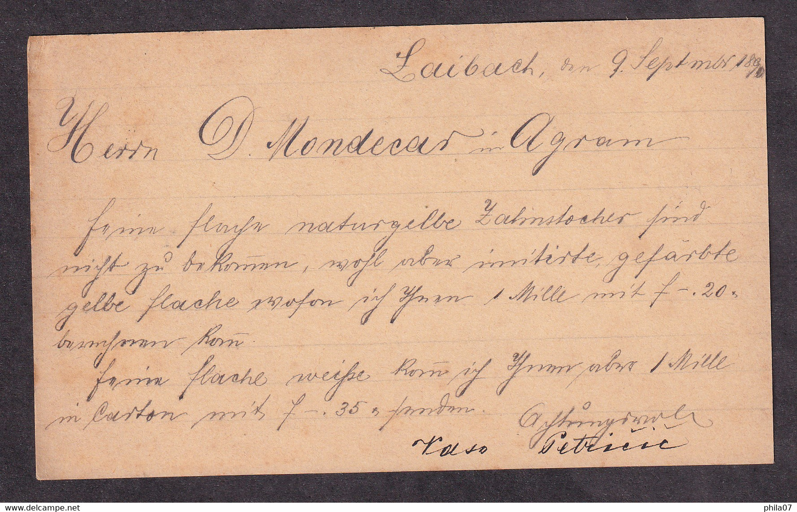 AUSTRIA - Bilingual Stationery, German/Slovenian Language, Mi.No. P-48. Sent From Laibach To Agram 1890. - 2 Scans - Brieven En Documenten