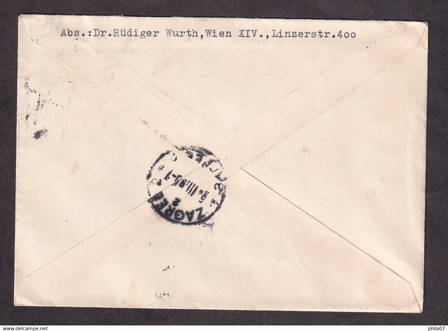 AUSTRIA - Nice Franking On Letter Sent From Wien To Zagreb. Letter Without Content - 2 Scans - Lettres & Documents