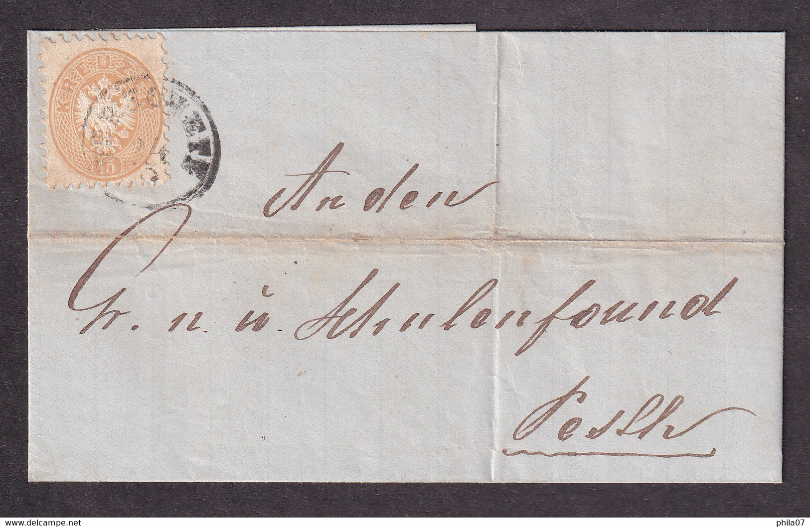 AUSTRIA - Letter Sent To Pesch. Nice Stamp And Arrival Cancel On The Back. Letter Without Content - 3 Scans - Covers & Documents