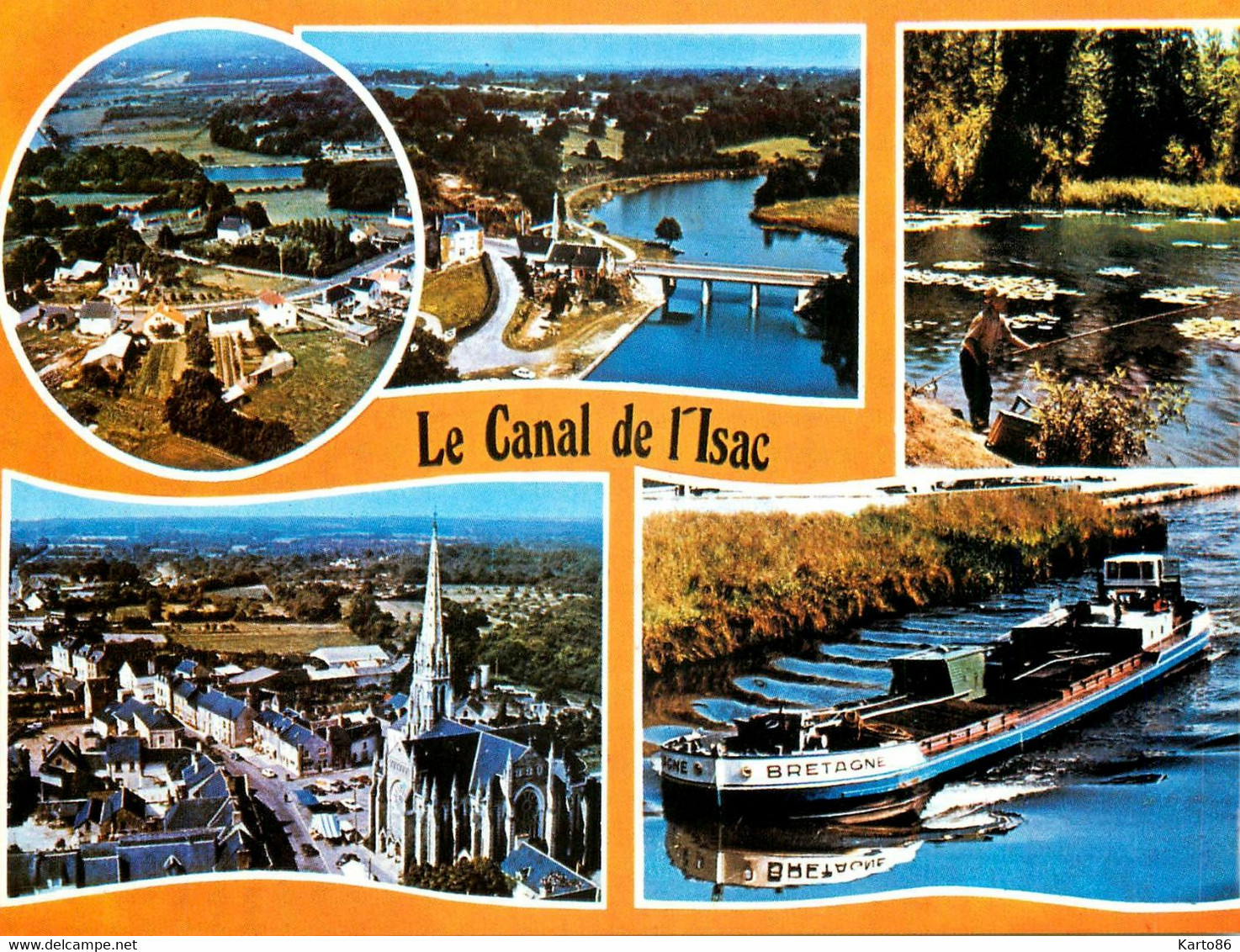 Guenrouët * Vue Sur Le Canal De L'isac * Péniche BRETAGNE Batellerie * Pêche à La Ligne - Guenrouet