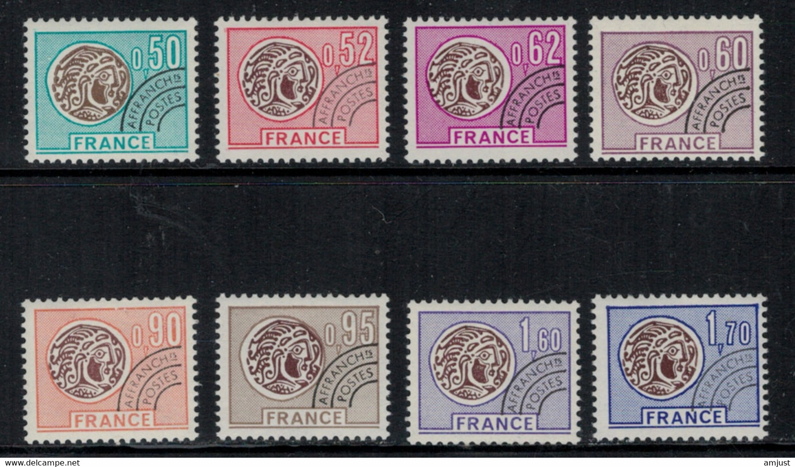 France // Préoblitérés // 1976 // Série Timbres Préoblitérés Neufs** MNH No. Y&T 138 à 145 (Monnaie Gauloise) - 1964-1988