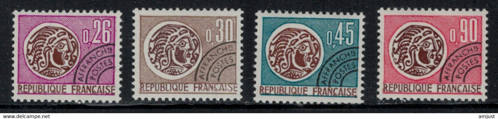 France // Préoblitérés // 1971 // Série Timbres Préoblitérés Neufs** MNH No. Y&T 130 à 133 (Monnaie Gauloise) - 1964-1988