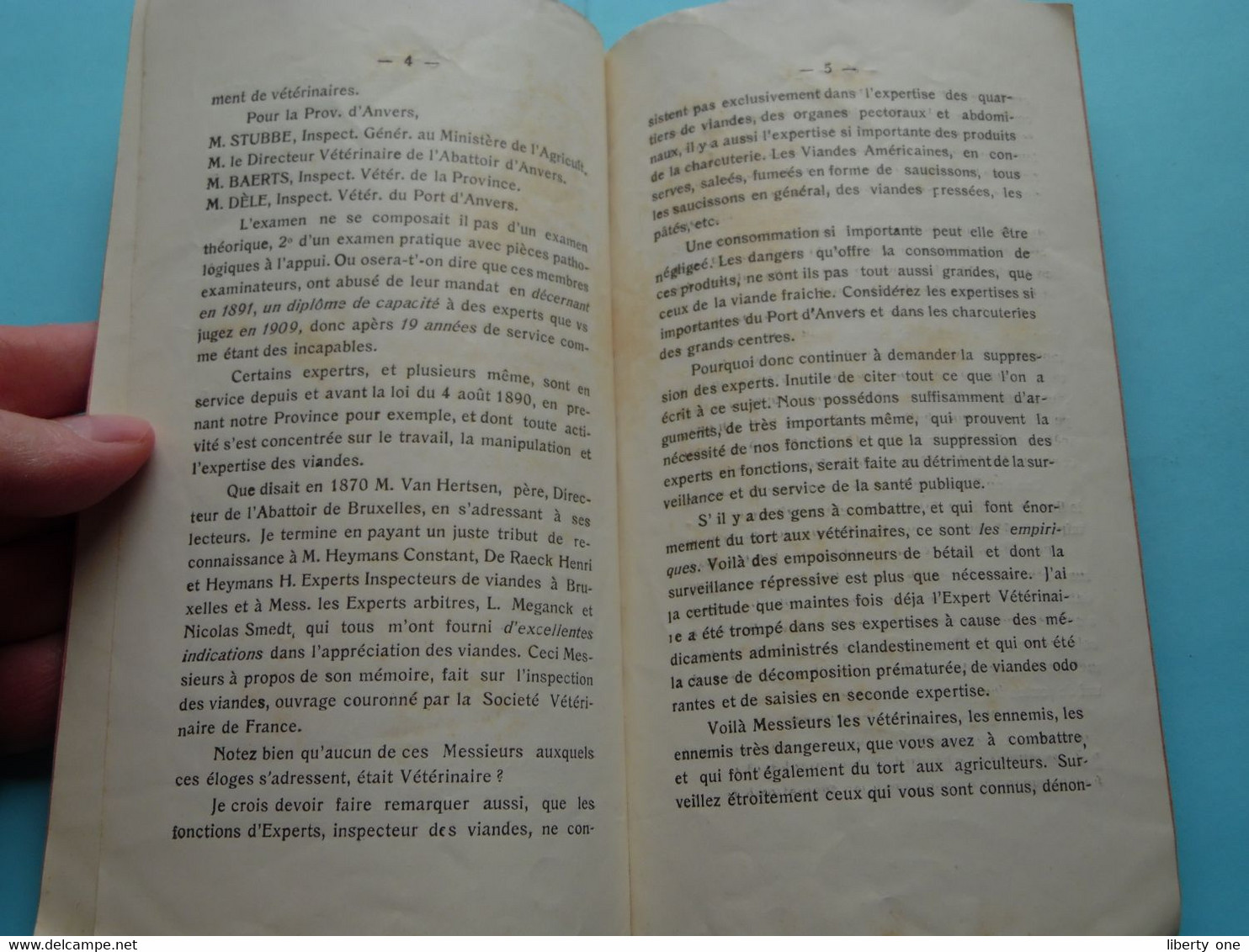 Stabilité Des Experts Des VIANDES - RAPPORT Envoyé A Mr. Novent Président > Tenu à MALINES > Mai 1909 ( Zie SCANS ) - Gesetze & Erlasse