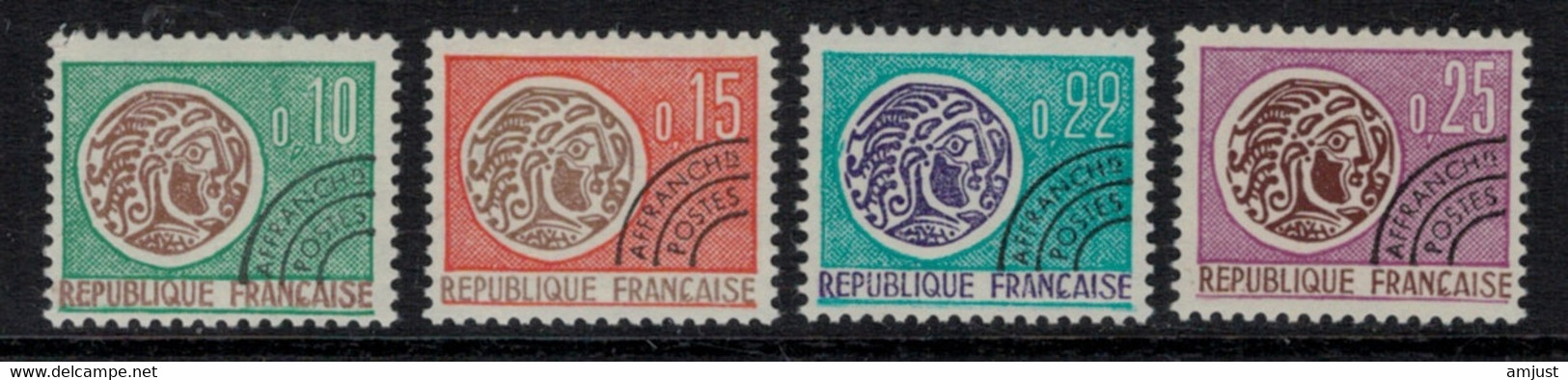 France // Préoblitérés // 1964 // Série Timbres Préoblitérés Neufs** MNH No. Y&T 123 à 126 (Monnaie Gauloise) - 1964-1988