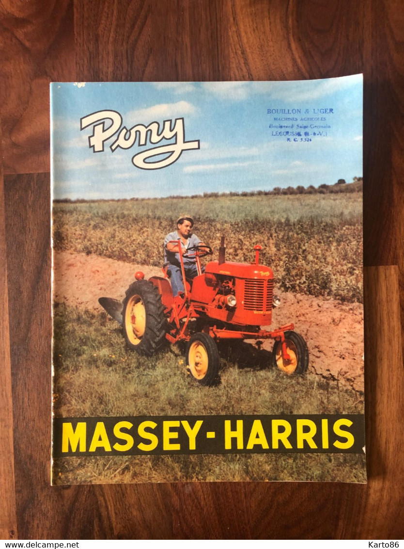 Tracteur Pony MASSEY HARRIS 1954  * Brochure Publicitaire Ancienne Illustrée * Massey Harris Tractor Agriculture - Tracteurs