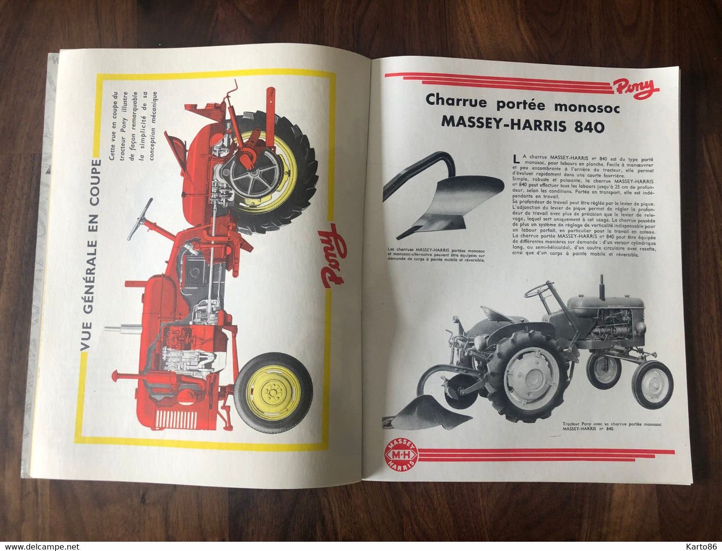 Tracteur Pony MASSEY HARRIS 1954  * Brochure Publicitaire Ancienne Illustrée * Massey Harris Tractor Agriculture - Trattori