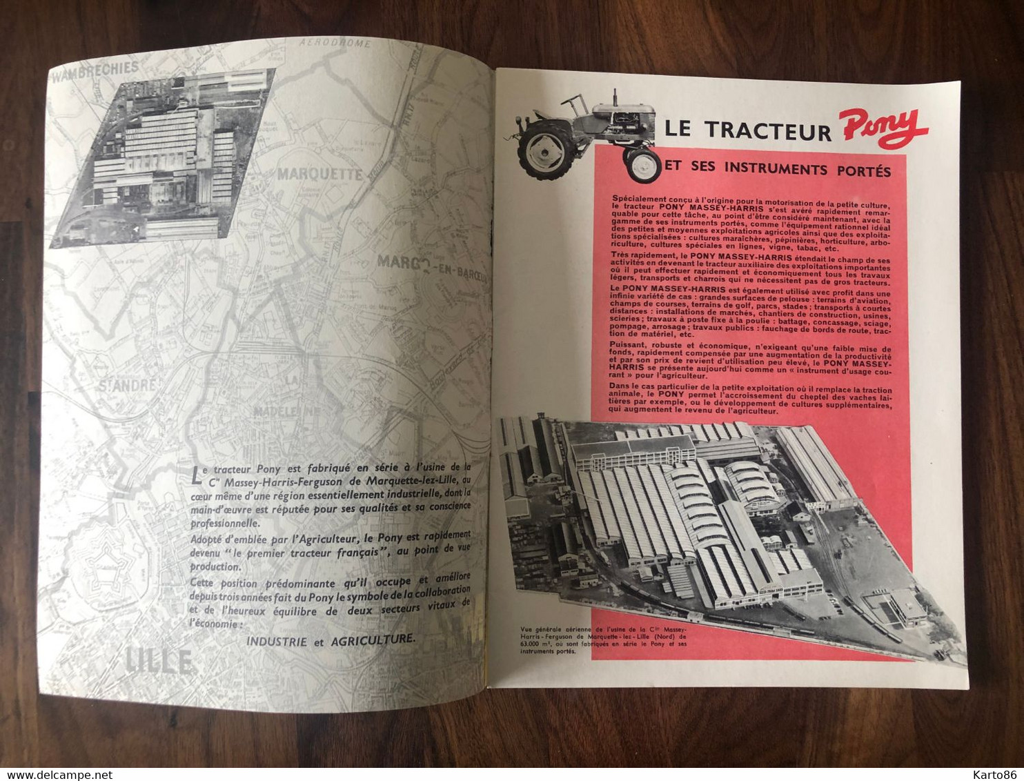 Tracteur Pony MASSEY HARRIS 1954  * Brochure Publicitaire Ancienne Illustrée * Massey Harris Tractor Agriculture - Traktoren