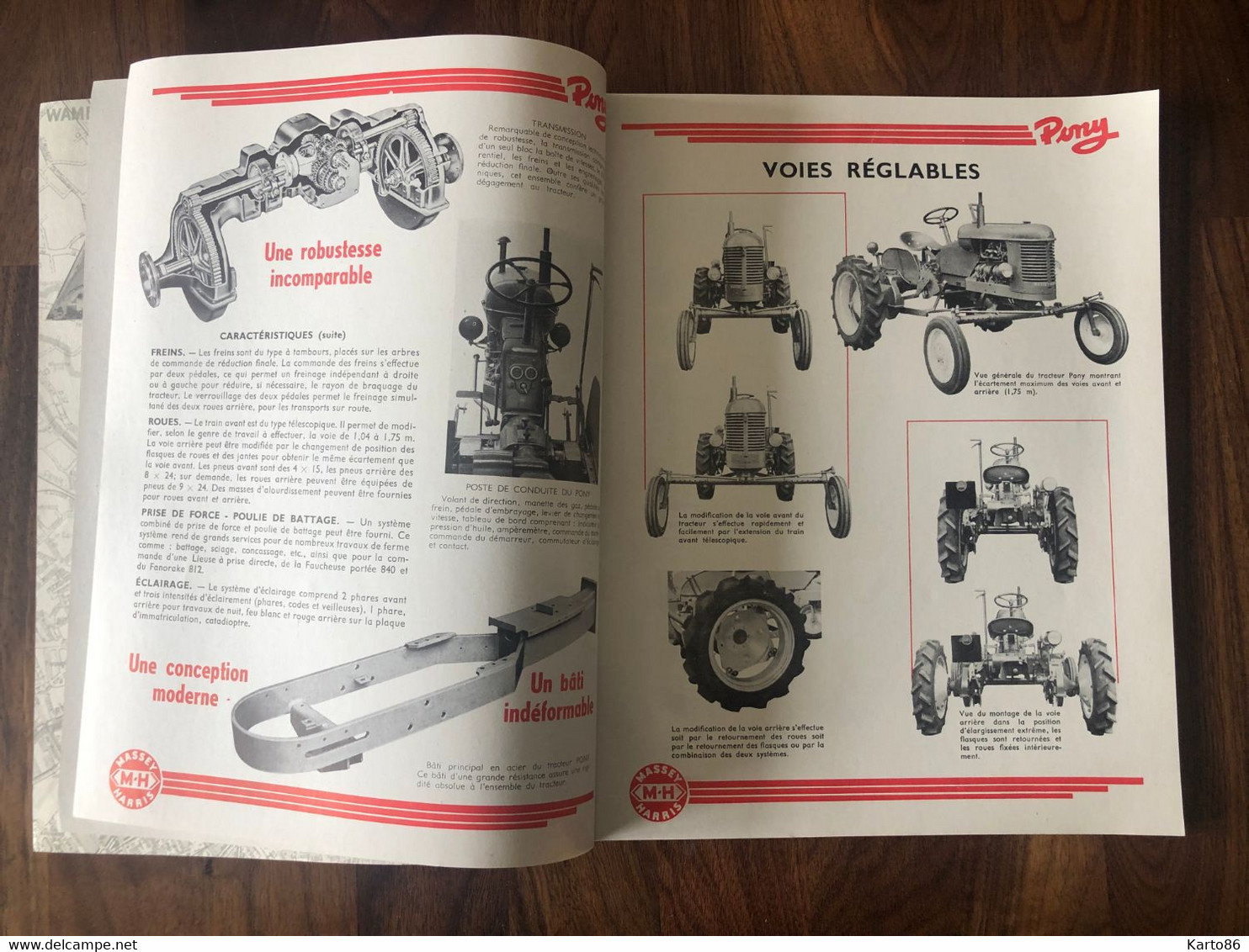 tracteur Pony MASSEY HARRIS 1954  * brochure publicitaire ancienne illustrée * massey harris tractor agriculture